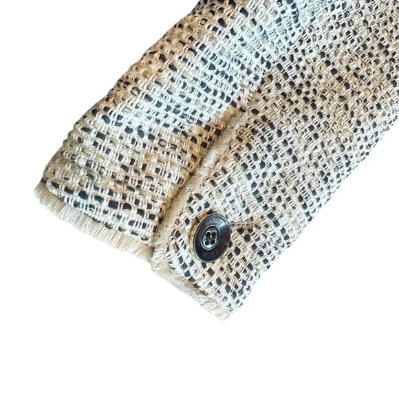 Karen Millen Cream Black Button-Down Blazer Jacket Tweed Work Size 10 Women's - Picture 8 of 10